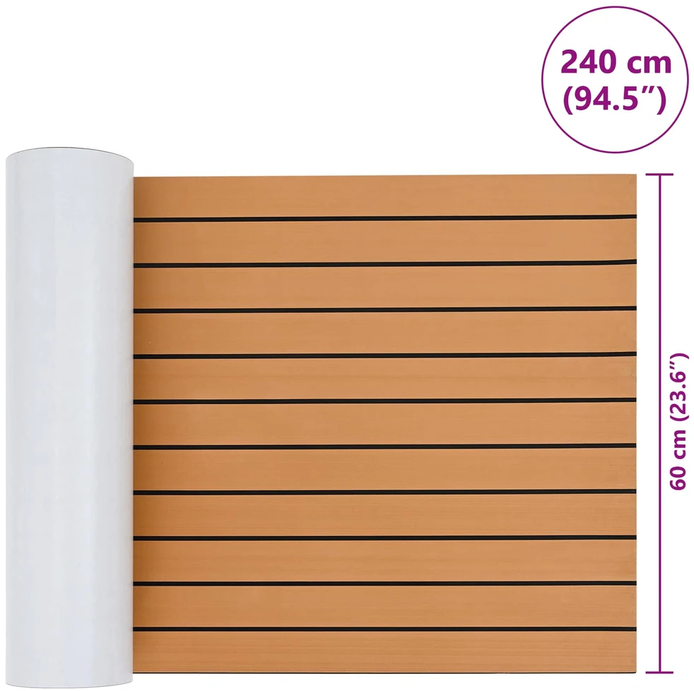 Valties kilimėlis Dryžuotas Ruda ir juoda 240 x 60 cm EVA