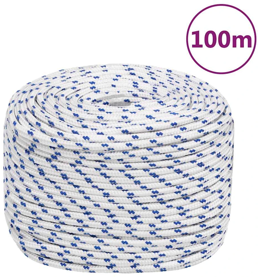 Valties virvė, baltos spalvos, 10mm, 100m, polipropilenas