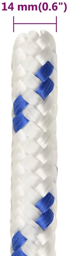 Valties virvė, baltos spalvos, 14mm, 100m, polipropilenas