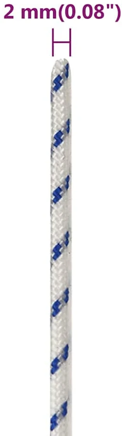 Valties virvė, baltos spalvos, 2mm, 100m, polipropilenas