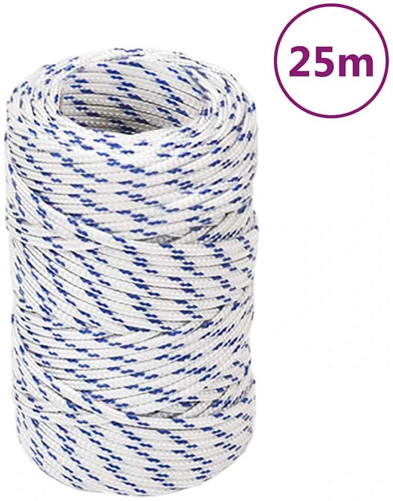 Valties virvė, baltos spalvos, 2mm, 25m, polipropilenas