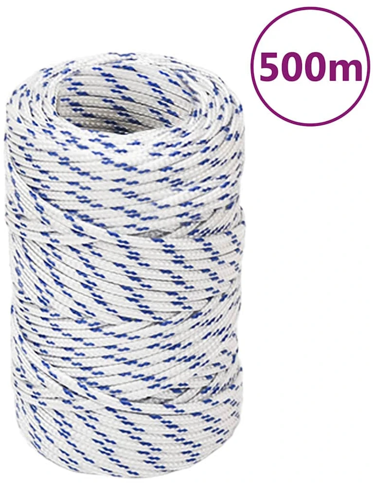 Valties virvė, baltos spalvos, 2mm, 500m, polipropilenas