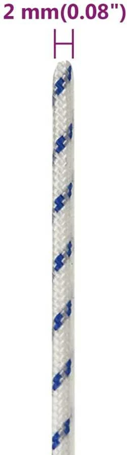 Valties virvė, baltos spalvos, 2mm, 50m, polipropilenas