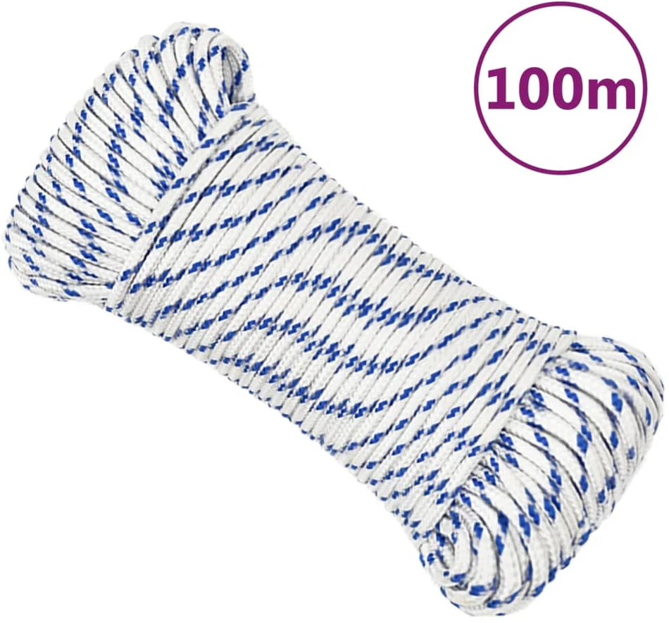 Valties virvė, baltos spalvos, 3mm, 100m, polipropilenas