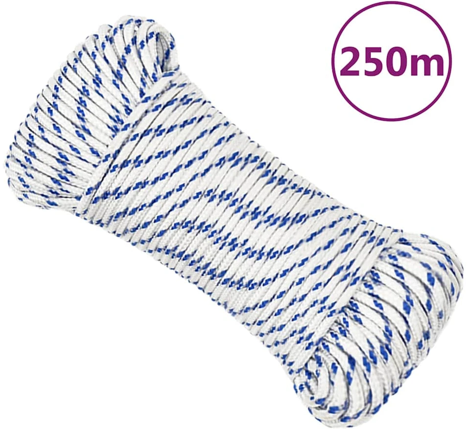Valties virvė, baltos spalvos, 3mm, 250m, polipropilenas