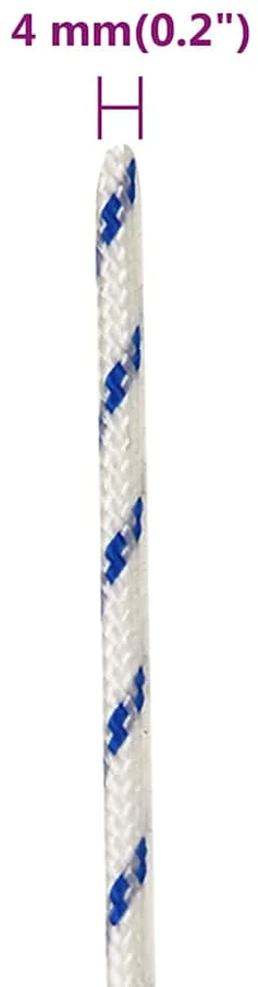 Valties virvė, baltos spalvos, 4mm, 100m, polipropilenas