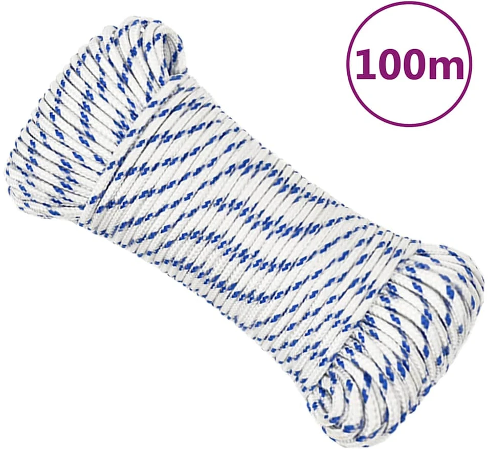 Valties virvė, baltos spalvos, 5mm, 100m, polipropilenas
