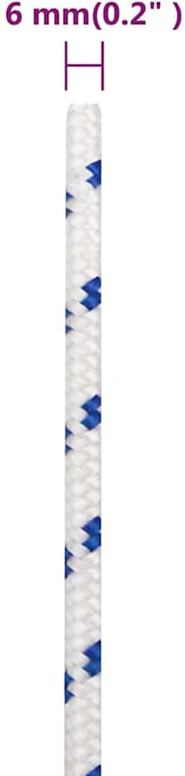 Valties virvė, baltos spalvos, 6mm, 250m, polipropilenas