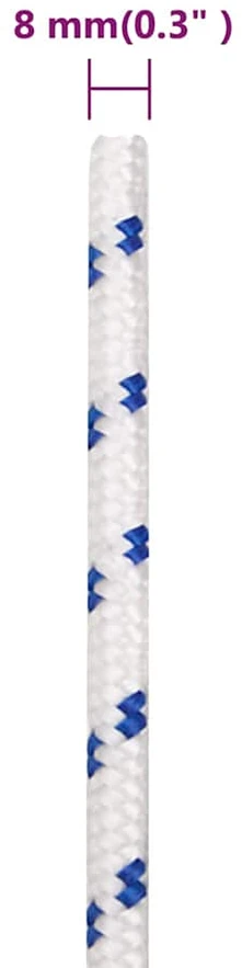 Valties virvė, baltos spalvos, 8mm, 25m, polipropilenas