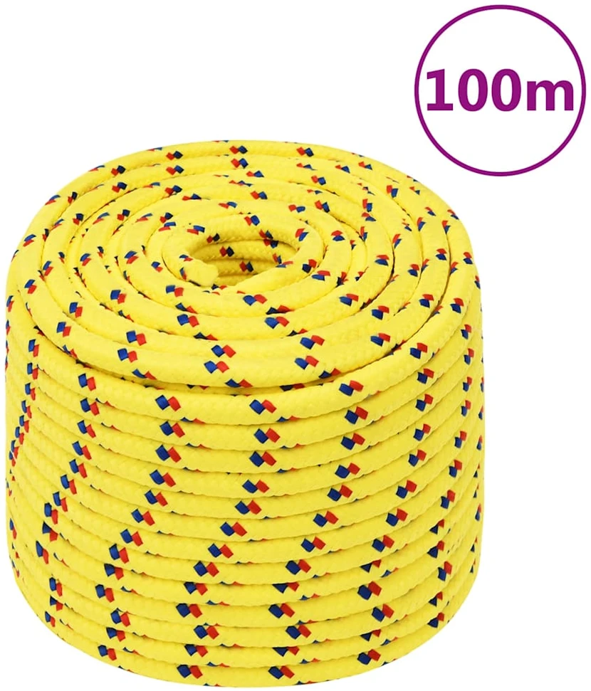 Valties virvė, geltonos spalvos, 12mm, 100m, polipropilenas