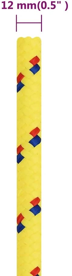 Valties virvė, geltonos spalvos, 12mm, 100m, polipropilenas
