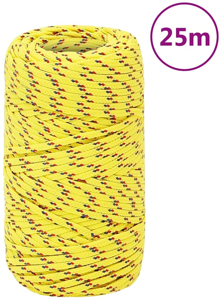 Valties virvė, geltonos spalvos, 2mm, 250m, polipropilenas