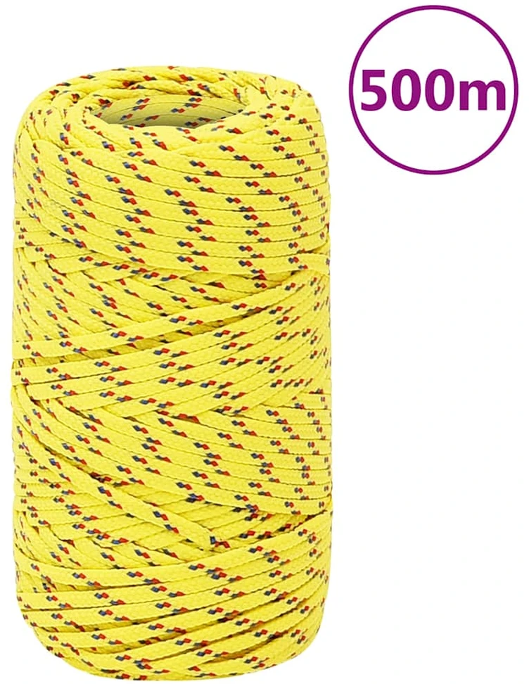 Valties virvė, geltonos spalvos, 2mm, 500m, polipropilenas
