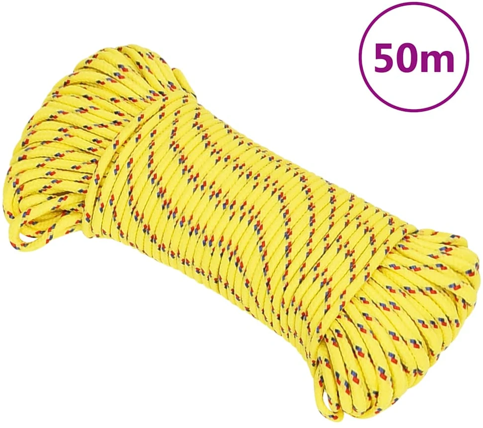 Valties virvė, geltonos spalvos, 3mm, 50m, polipropilenas