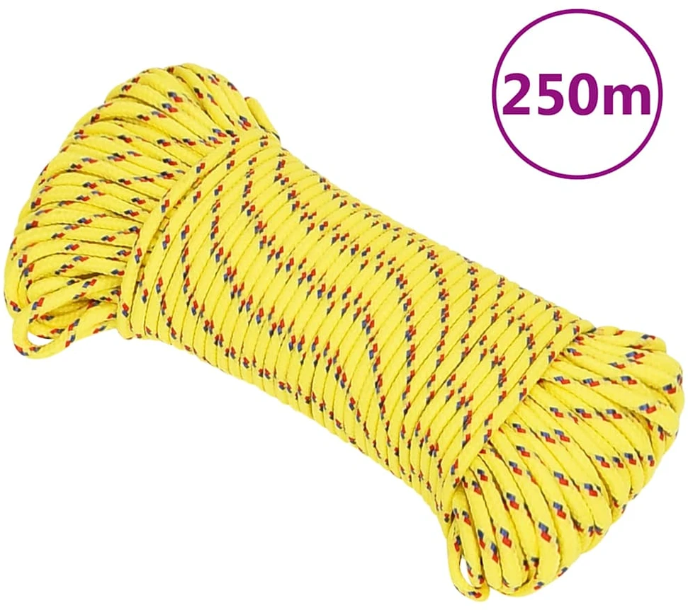 Valties virvė, geltonos spalvos, 5mm, 250m, polipropilenas