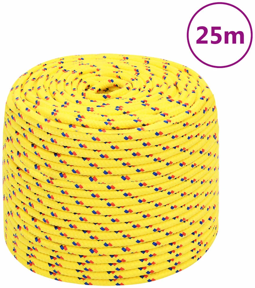 Valties virvė, geltonos spalvos, 6mm, 25m, polipropilenas