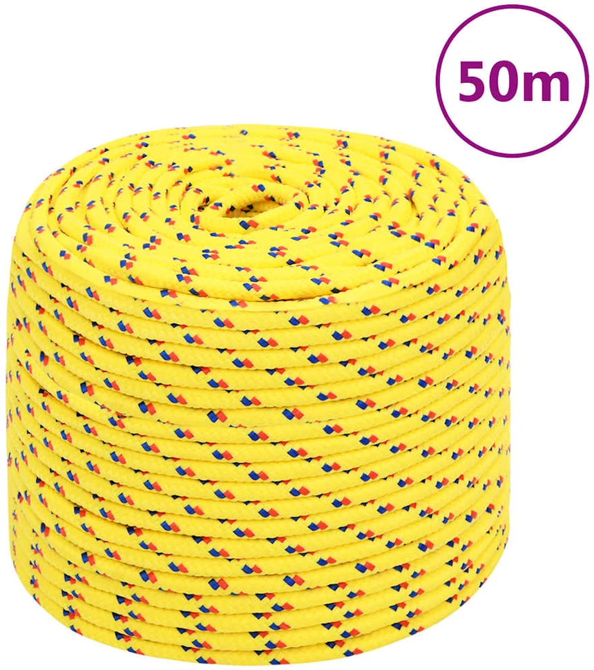 Valties virvė, geltonos spalvos, 6mm, 50m, polipropilenas