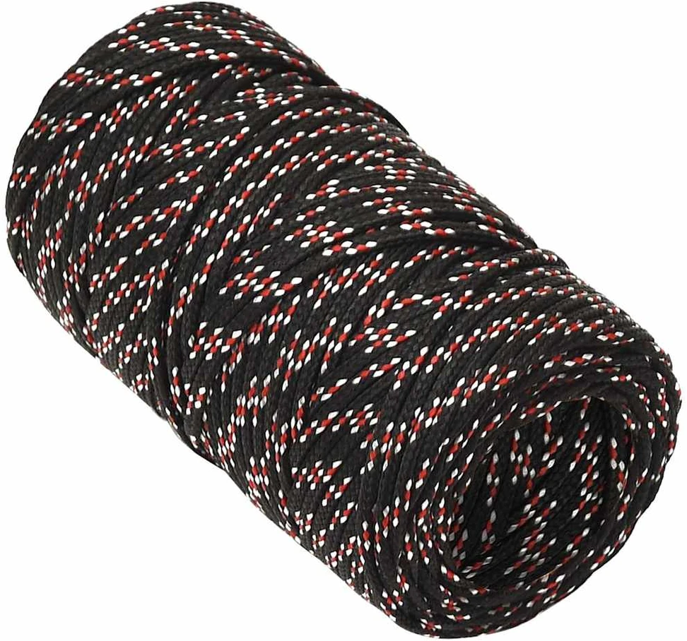 Valties virvė, juodos spalvos, 2mm, 500m, polipropilenas