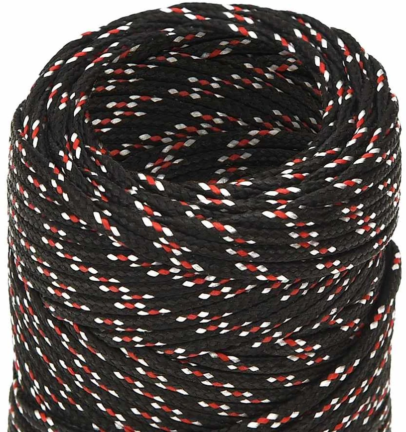 Valties virvė, juodos spalvos, 2mm, 500m, polipropilenas
