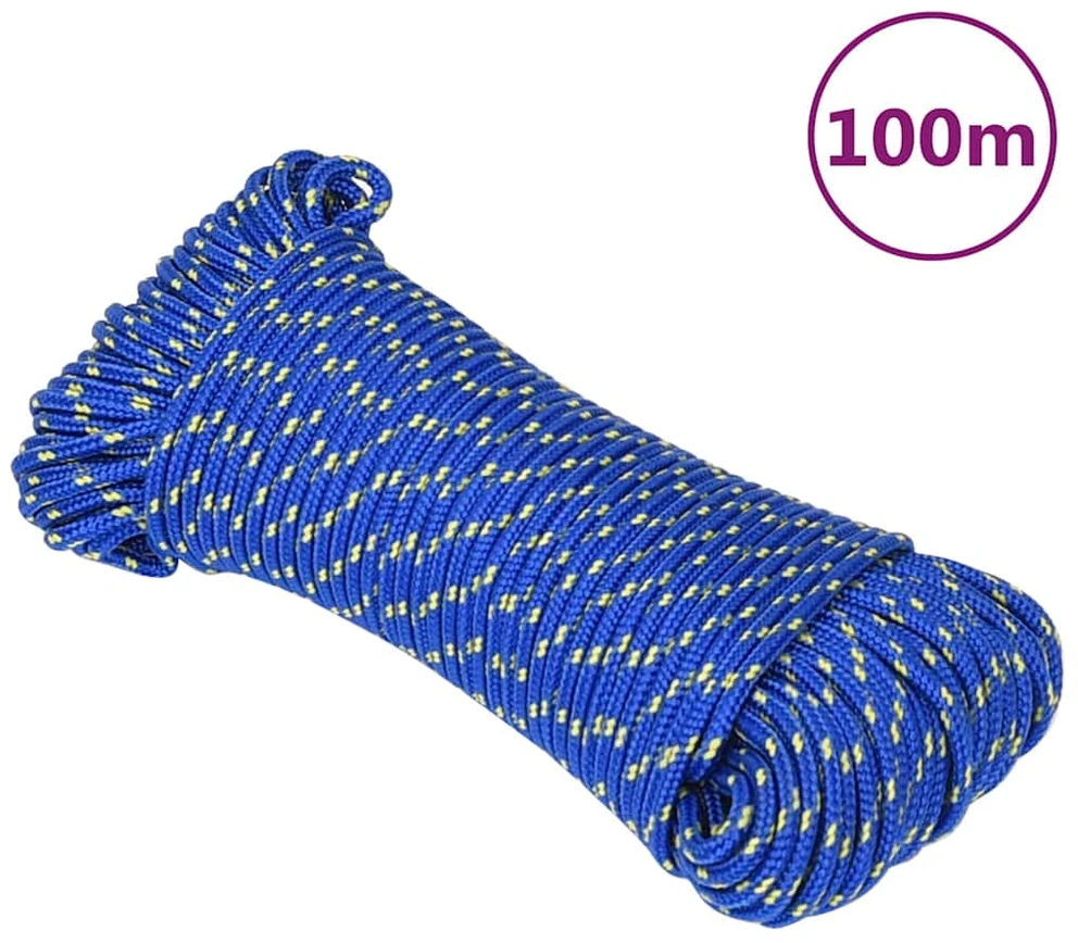 Valties virvė, mėlynos spalvos, 4mm, 100m, polipropilenas