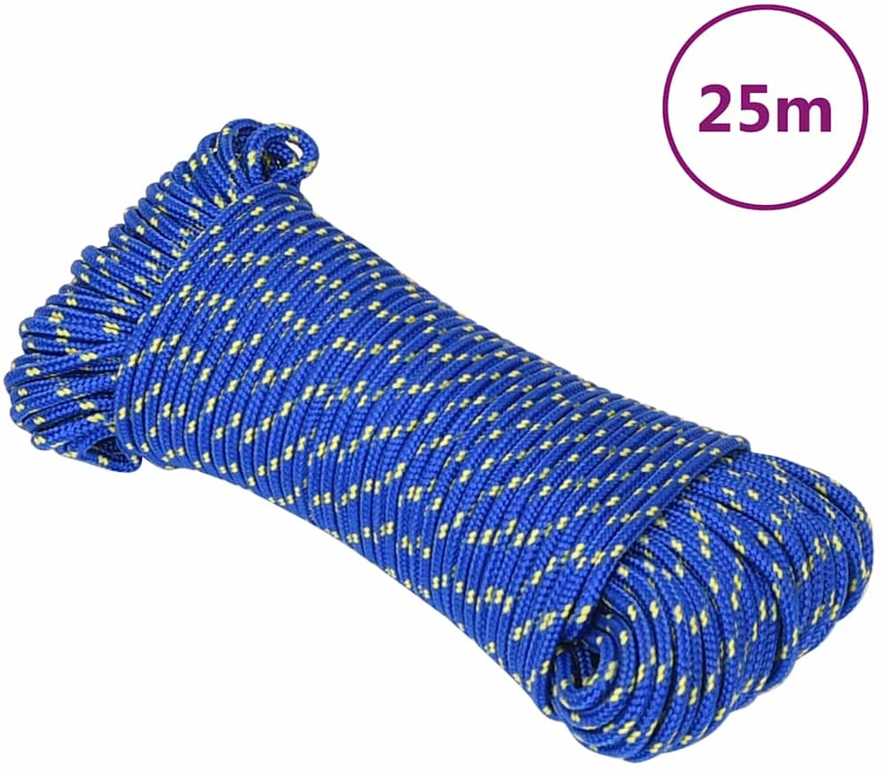 Valties virvė, mėlynos spalvos, 4mm, 25m, polipropilenas