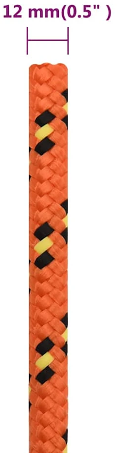 Valties virvė, oranžinės spalvos, 12mm, 100m, polipropilenas