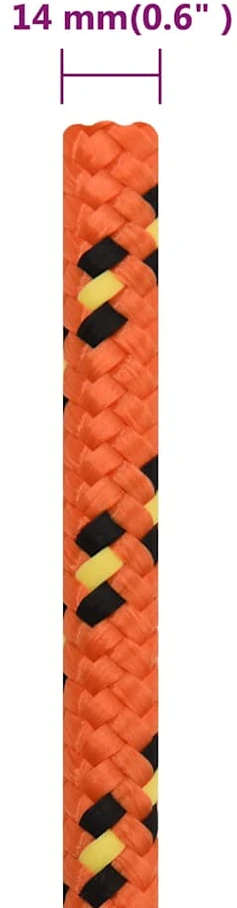 Valties virvė, oranžinės spalvos, 14mm, 100m, polipropilenas