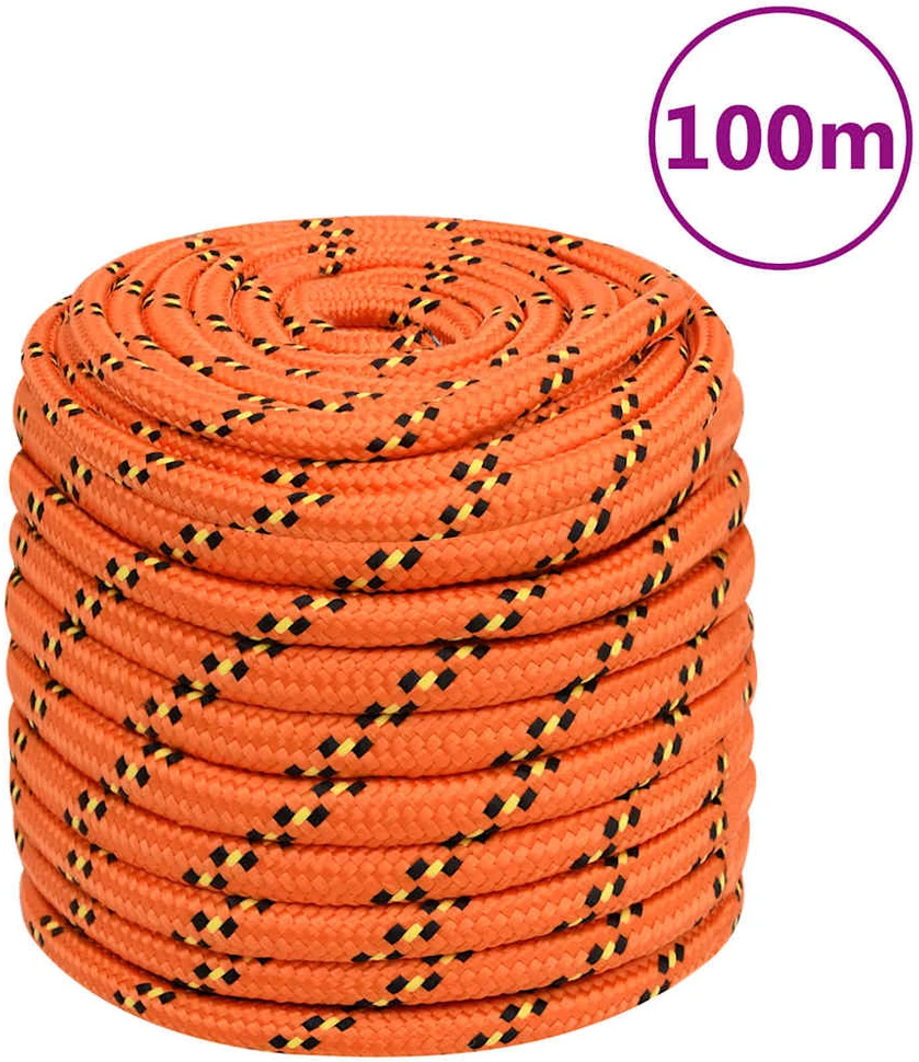 Valties virvė, oranžinės spalvos, 16mm, 100m, polipropilenas