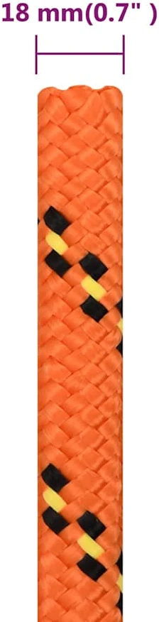 Valties virvė, oranžinės spalvos, 18mm, 50m, polipropilenas