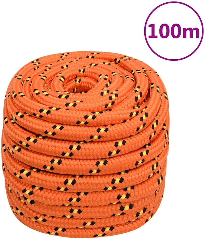 Valties virvė, oranžinės spalvos, 20mm, 100m, polipropilenas