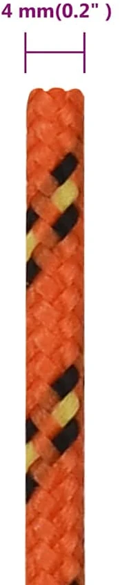 Valties virvė, oranžinės spalvos, 4mm, 25m, polipropilenas