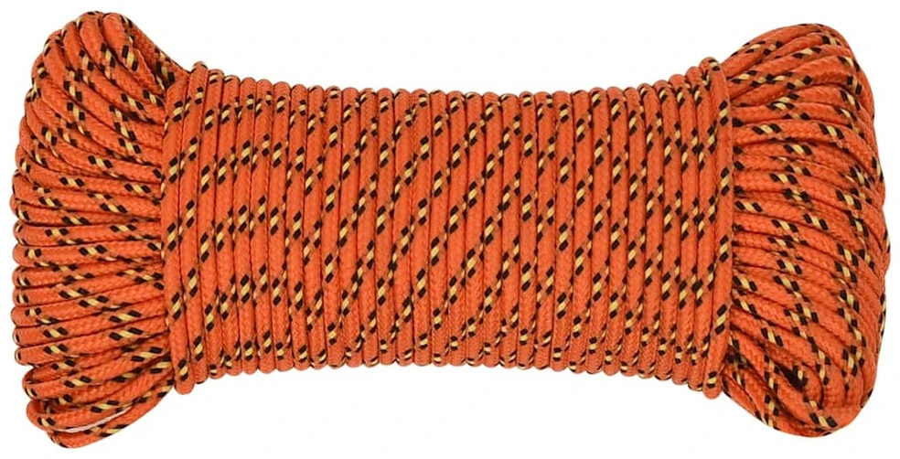 Valties virvė, oranžinės spalvos, 4mm, 25m, polipropilenas