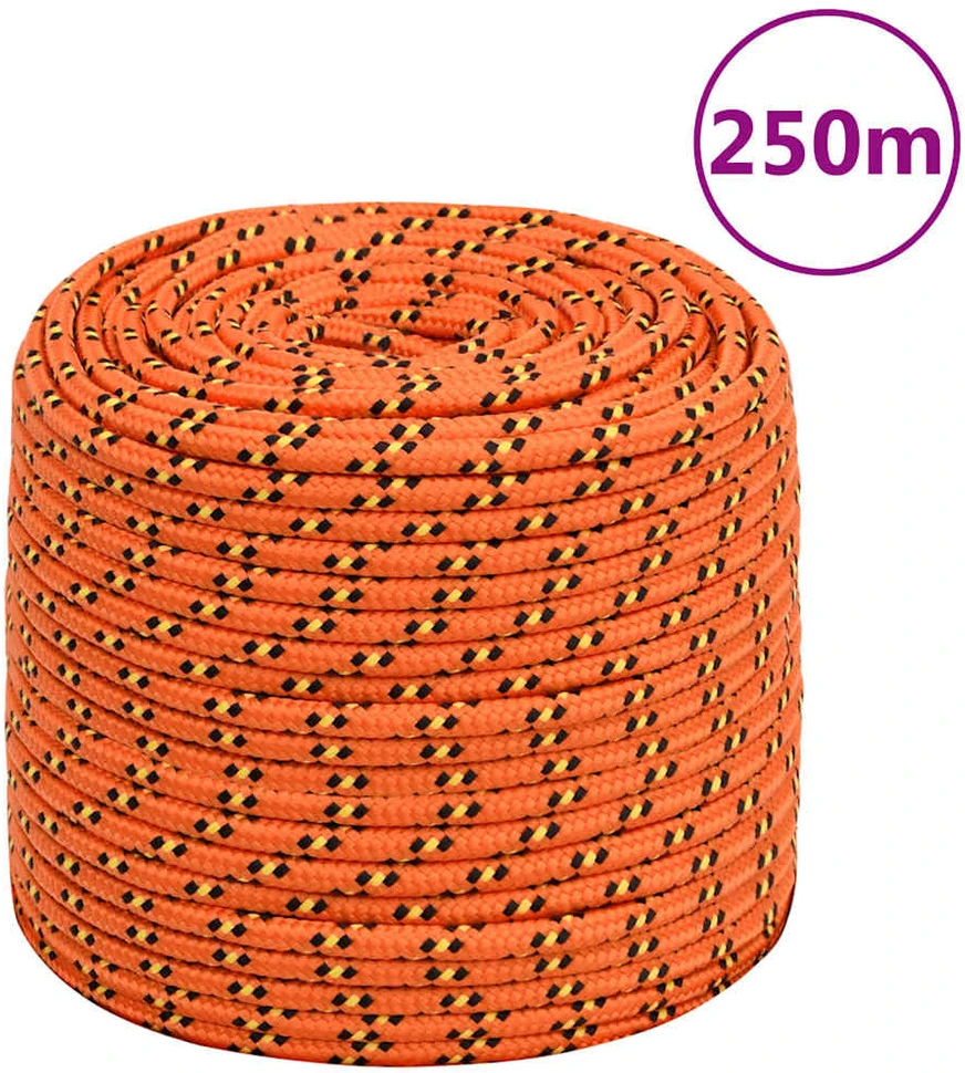 Valties virvė, oranžinės spalvos, 6mm, 250m, polipropilenas