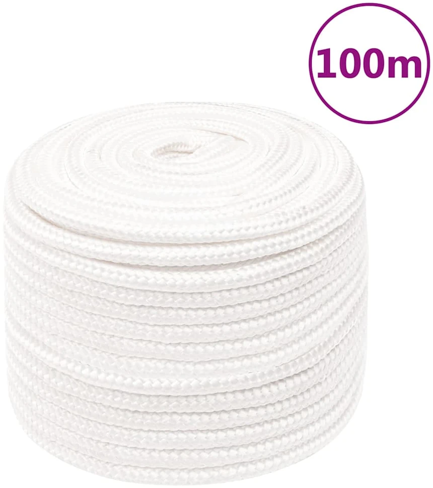 Valties virvė, visiškai balta, 12mm, 100m, polipropilenas