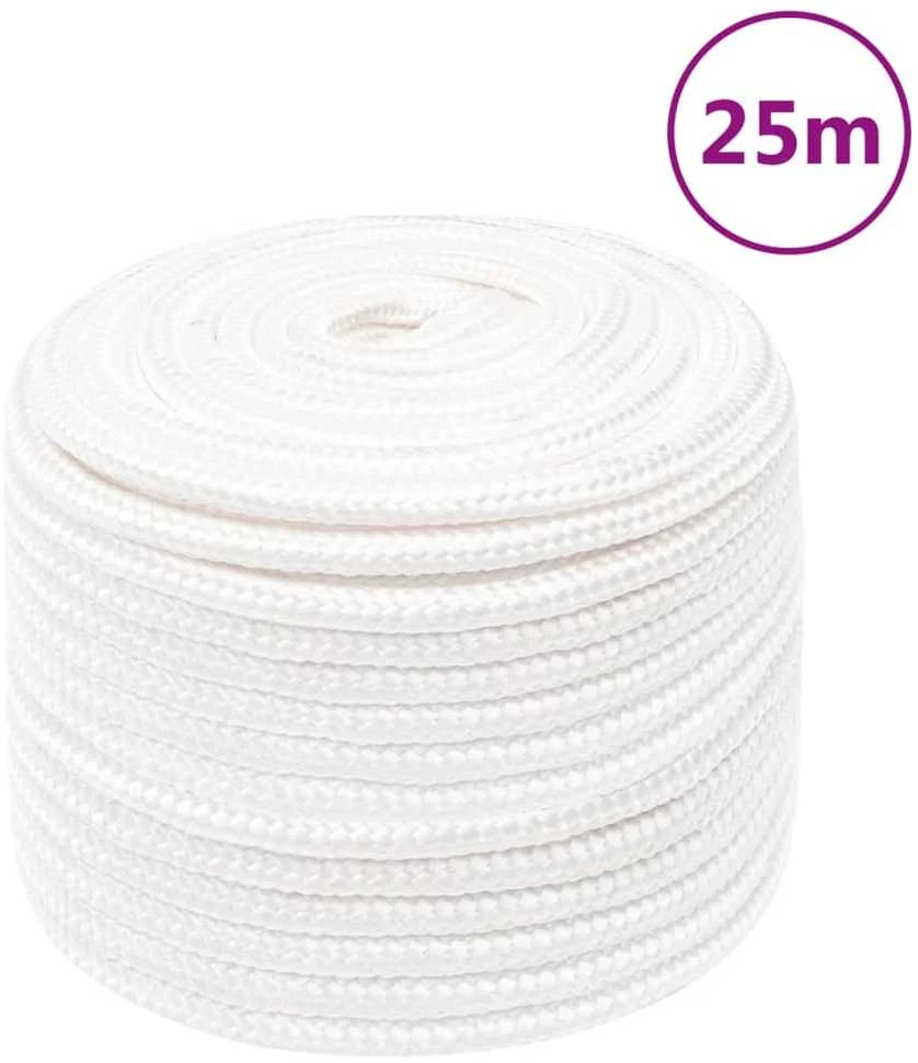 Valties virvė, visiškai balta, 12mm, 25m, polipropilenas