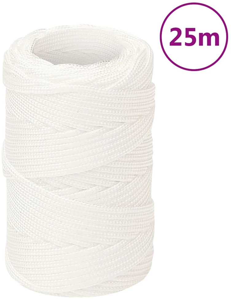 Valties virvė, visiškai balta, 2mm, 25m, polipropilenas