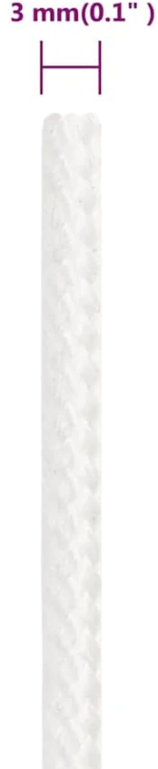 Valties virvė, visiškai balta, 3mm, 250m, polipropilenas