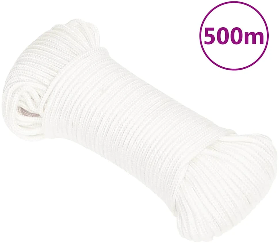 Valties virvė, visiškai balta, 5mm, 500m, polipropilenas