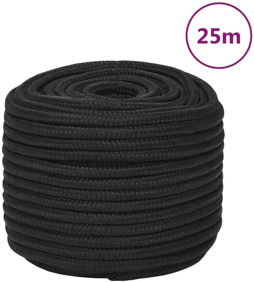 Valties virvė, visiškai juoda, 12mm, 25m, polipropilenas