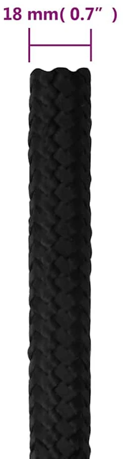 Valties virvė, visiškai juoda, 18mm, 25m, polipropilenas