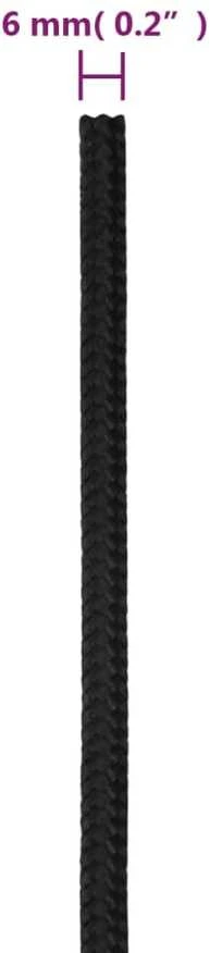 Valties virvė, visiškai juoda, 6mm, 50m, polipropilenas