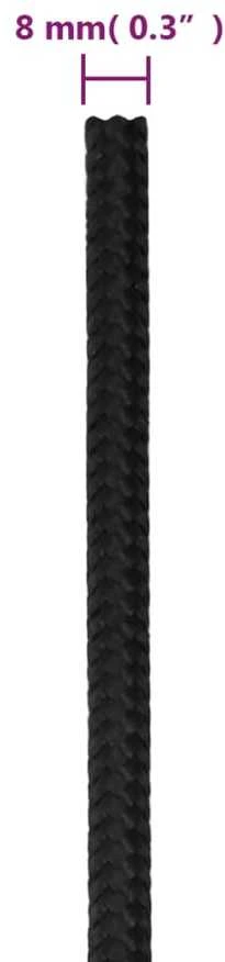 Valties virvė, visiškai juoda, 8mm, 25m, polipropilenas