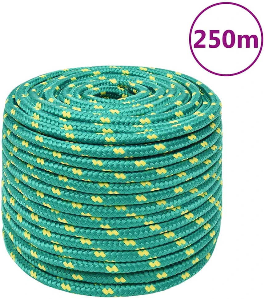 Valties virvė, žalios spalvos, 12mm, 250m, polipropilenas