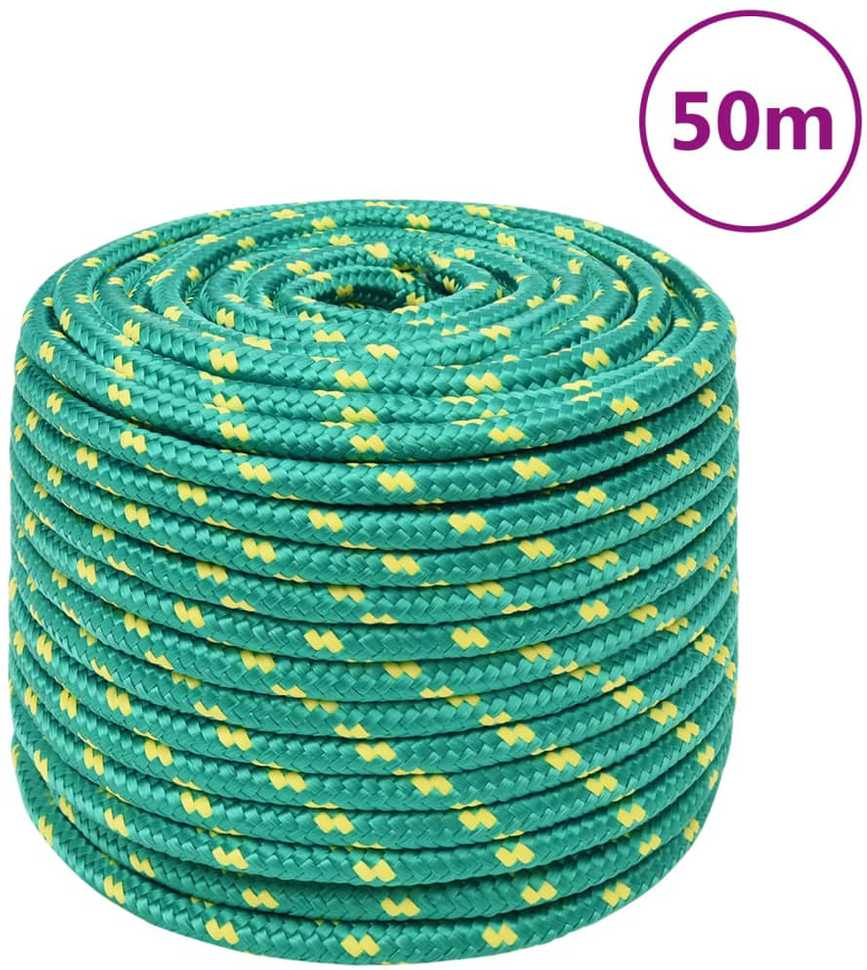 Valties virvė, žalios spalvos, 12mm, 50m, polipropilenas