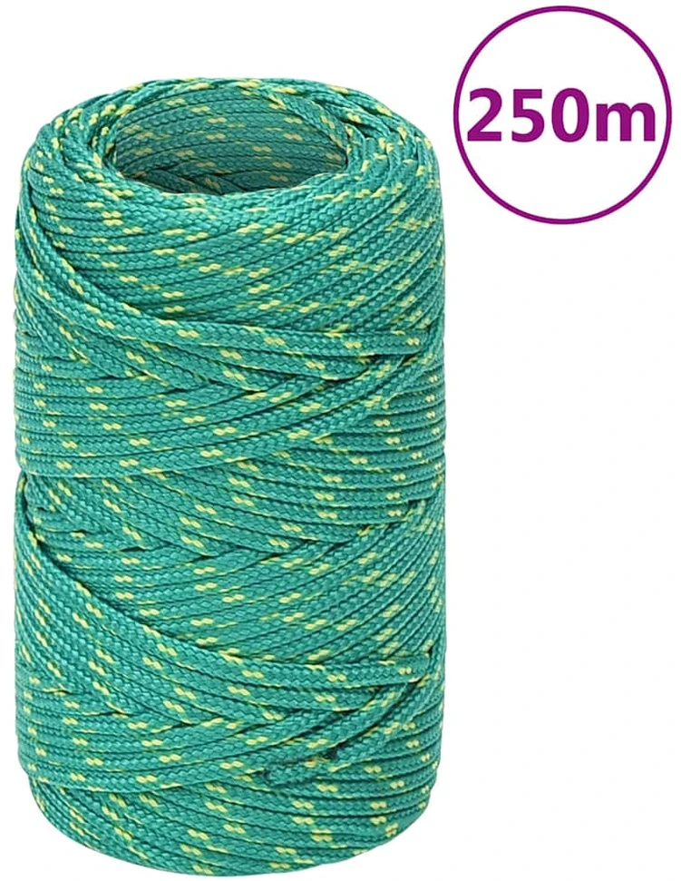 Valties virvė, žalios spalvos, 2mm, 250m, polipropilenas