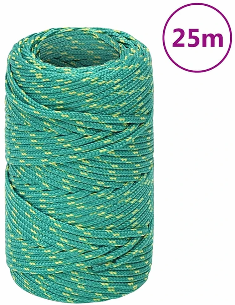 Valties virvė, žalios spalvos, 2mm, 25m, polipropilenas