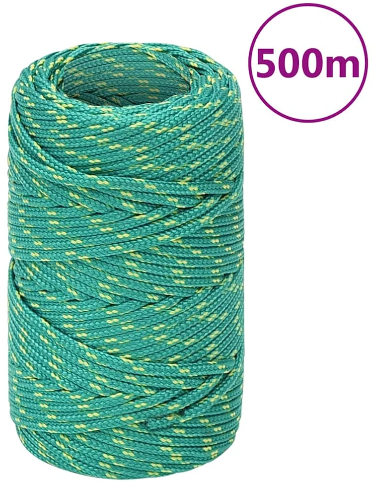 Valties virvė, žalios spalvos, 2mm, 500m, polipropilenas