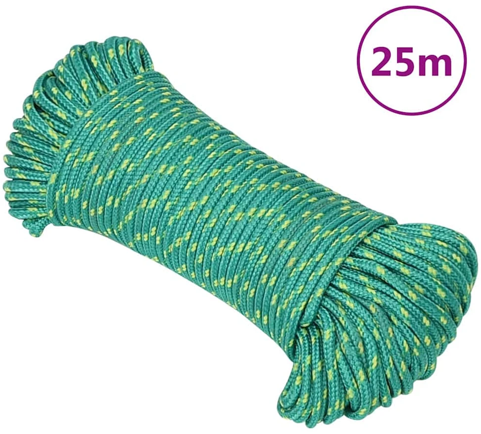 Valties virvė, žalios spalvos, 3mm, 25m, polipropilenas