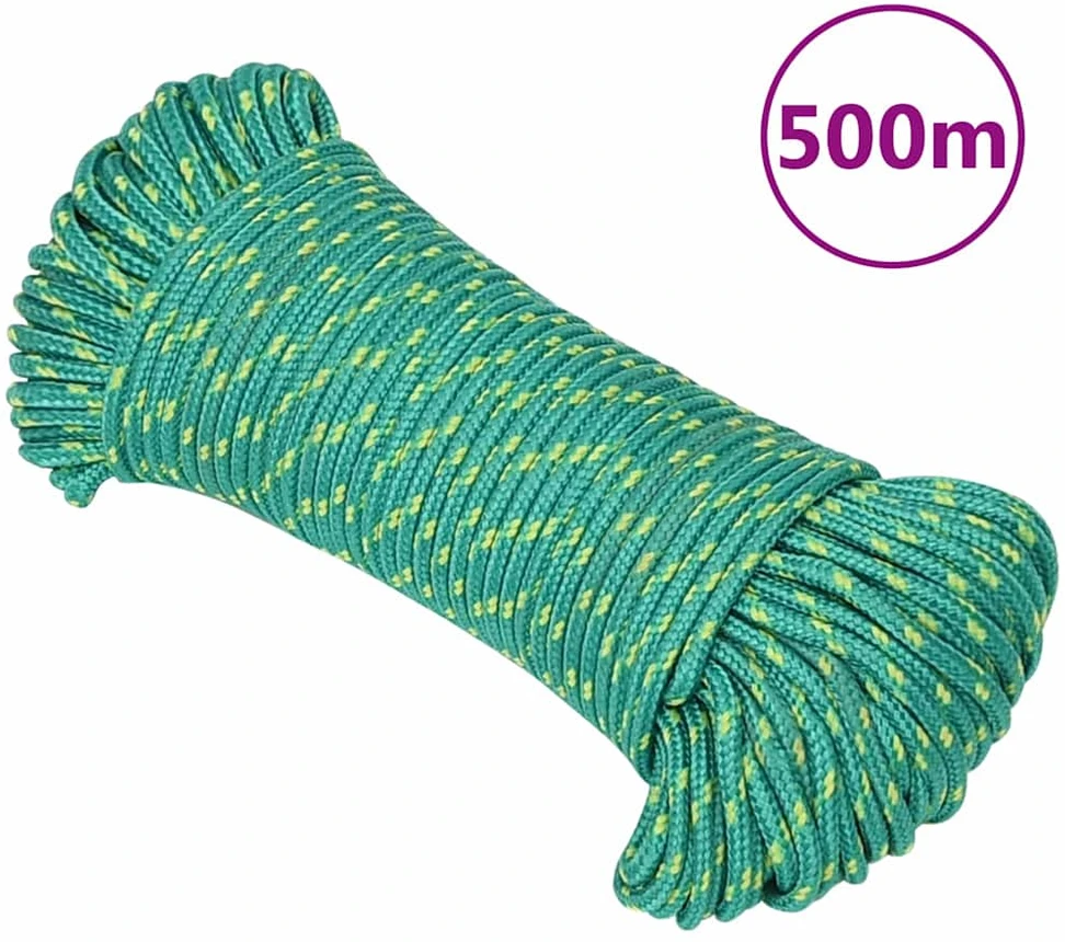 Valties virvė, žalios spalvos, 5mm, 500m, polipropilenas