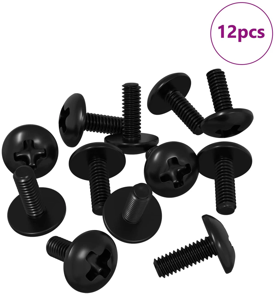 Vamzdiniai varžtai 12 vnt. Juoda M4 x 10 mm Geležis